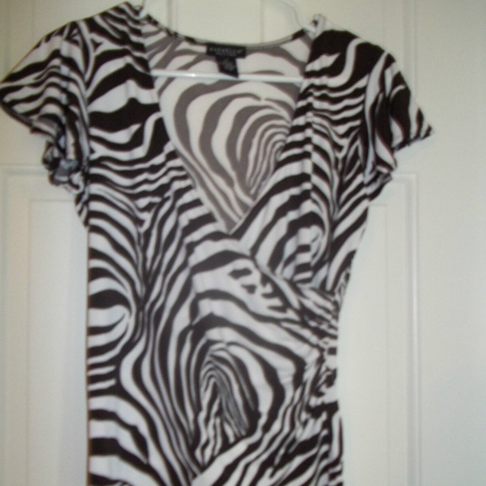 RAFAELLA LADIES PETITE SMALL BLOUSE ZEBRA PRINT